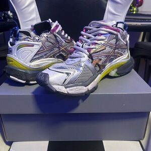 Balenciaga Black and Purple Runner Sneakers